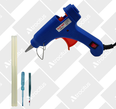 Atrocitus ATC064BLGT 20W Hot Glue Gun With 2Pcs Glue Stick& Tester& Tweezer for Craft,Art Standard Temperature Corded Glue Gun(7 mm)