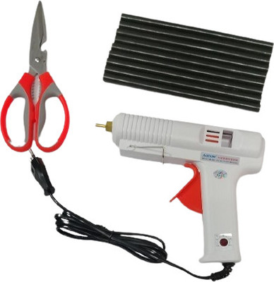 VMTRONIX GLUE GUN WITH 9 BLACK GLUE STICKS AND SCISSOR Adjustable Temperature Corded Glue Gun(11 mm)