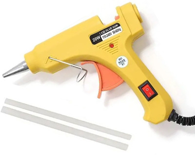 Telxmo Electric 20 Watt 7mm Hot Melt Glue Gun with ON/Off Switch and LED Indicator Standard Temperature Corded Glue Gun(7 mm)