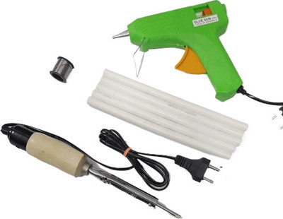 shakti 35 WATT WOODEN IRON WITH 5 WHIITE STICKS Adjustable Temperature Corded Glue Gun(2 mm)