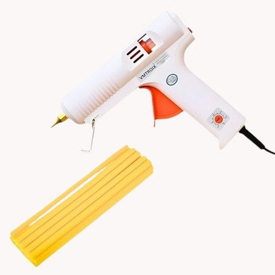 VMTRONIX 150W Hot Glue Gun With 15 Glue Stick | Safe for Kids | For DIY & School Crafts | Standard Temperature Corded Glue Gun(11 mm)