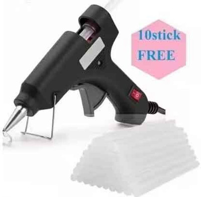 ICONIQ 20W Mini Glue Gun With 10Pcs Glue Stick for DIY Home Craft, Standard Temperature Corded Glue Gun(7 mm)
