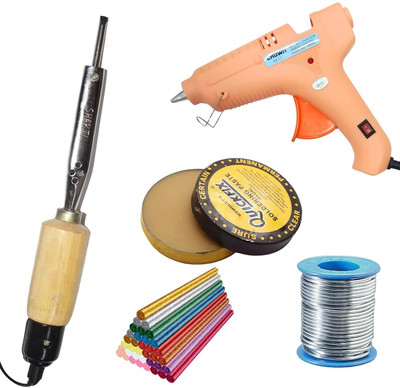 VMTRONIX GLUEGUN150W5GLITTERSTICKS35WOODEN High Temperature Corded Glue Gun(11 mm)