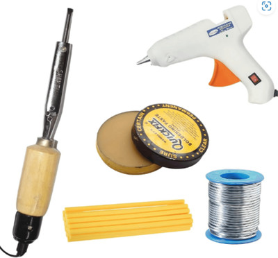 VMTRONIX GLUEGUN40W5YELLOWSTICKS35WWOODENIRON High Temperature Corded Glue Gun(11 mm)