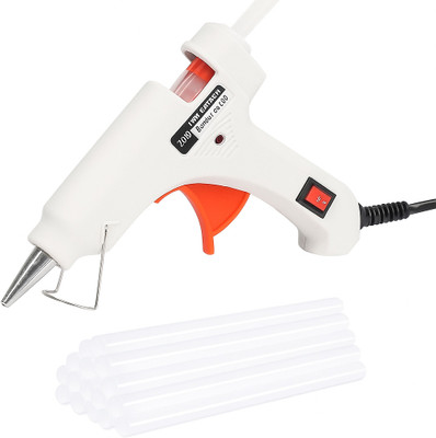 Telxmo Electric 20W Mini Hot Glue Gun With 10 Pcs Hot Melt Glue Stick Standard Temperature Corded Glue Gun(7 mm)