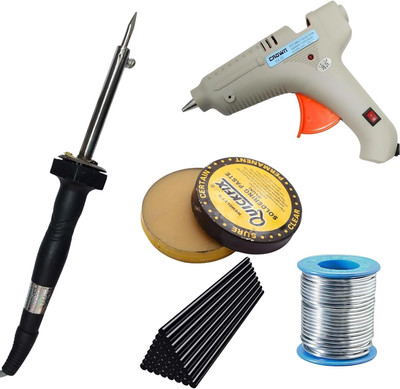 VMTRONIX GLUGUNGREY5BLACKSTICKSSOLDERWIRE High Temperature Corded Glue Gun(11 mm)