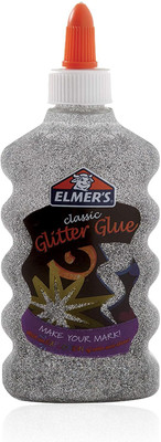 Elmers Glitter Glue Classic For School project Silver Glue(177 ml)
