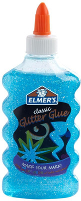 Elmers Washable Glitter Glue, 6 oz. Bottle, Blue Glue(177 ml)