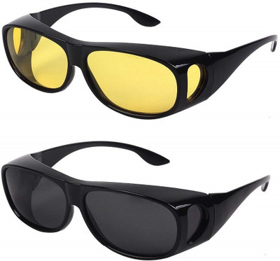 HVG TRADERS 2 set HdVision Car Driving Sun Glasses for Driver Cycling Goggles