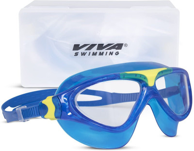 VIVA SWIMMING VIVA-300 Mask Goggle|Anti Fog|UV Protection|With Branded Case|Unisex Adults/Boys Swimming Goggles