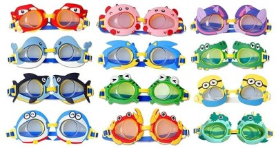 ARBTOYS Cartoon Design Wide View Diving Googles for kids (Set of 1, Random Design) Swimming Goggles(Multicolor)