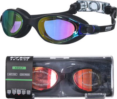VIVA SWIMMING Furious Swim Goggle Wide View Anti-Fog Leak Proof with Color Box for Protection Swimming Goggles(Multicolor)
