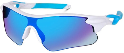 Zugatti UV Protection, Polarized Mirrored, Gradient, Night Vision (Free Size)Men & Women Cricket Goggles(White, Blue)