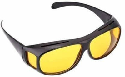 NIMYANK Day & Night Riding HD Vision Goggles Anti-Glare Polarized Unisex Sunglass Ni115 Motorcycle Goggles(Black, Yellow)