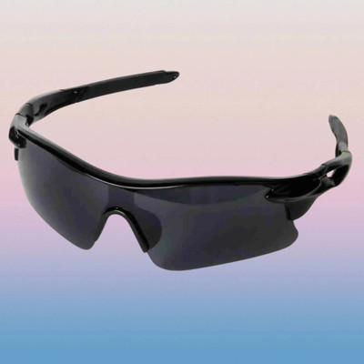Swagify Sports UV Protection Polarized Mirrored Gradient Night Vision(FreeSize)Men-Women Cricket Goggles(Black)