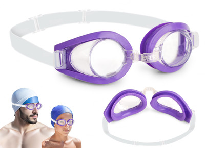 FIDDLERZ Swimming Goggles with Anti-Fog UV Protection Lenses & Adjustable Strap for Kids Swimming Goggles(Purple)
