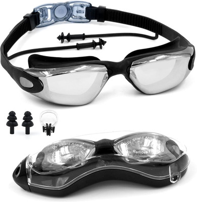 SLOVIC Anti-Fog | UV-Protection | Leak-Proof | Premium Quality | Clear Vision | Men Swimming Goggles(Black)