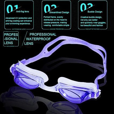 DERIKE Swim Goggles Waterproof Anti-Fog No Leaking Wide View Swimming Goggles