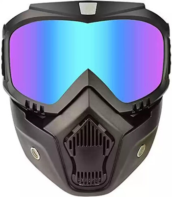 KGMZONE Motorcycle Detachable Mask Goggle Outdoor Bicycles Dirt Bike Goggles Safety Goggles(Black)