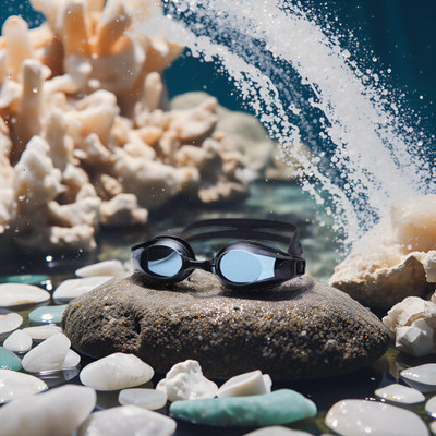 Sunnies Unisex Powered Swimming Goggles -8.00 Power with Anti-Fog (Black) Swimming Goggles(Black)