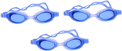 SSCollection Swimming Goggles Anti Fog UV Protection Swim Goggles for Men Women Pack of 3 Swimming Goggles(Blue)