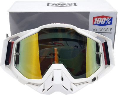 AutoPowerz Motorcycle Riding Goggles with Extra Clear Lens – Anti-UV Safety Goggles(White)