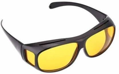NIMYANK Day & Night Riding HD Vision Goggles Anti-Glare Polarized Unisex Sunglass Ni111 Motorcycle Goggles(Black, Yellow)