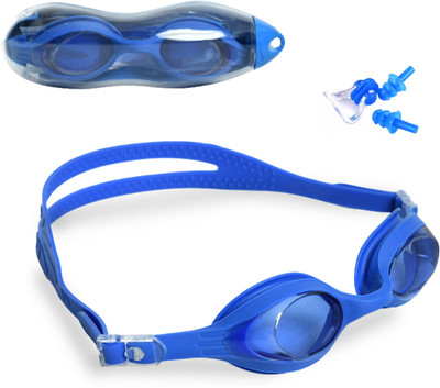 ArrowMax Swimming Goggle For Kids Adults Free size Silicone Strap Anti-Fog Anti-slip Swimming Goggles(Blue)