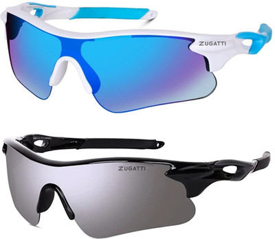 Bingo Gradient, UV Protection, Mirrored Eyes Protection Sunglasses (FREE SIZE) Sports Goggles(Blue, Black)
