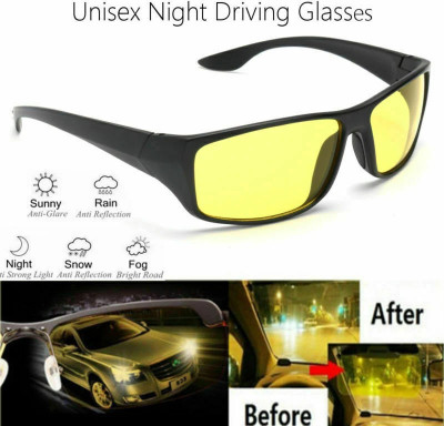 Ratnaram UV Protection, Night Vision, Cycling Goggles(Yellow)