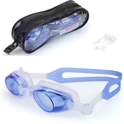 THE MORNING PLAY Swimming Goggles for Men & Women kids with Adjustable Strap Anti-fog(Pack of 1) Swimming Goggles(Blue)