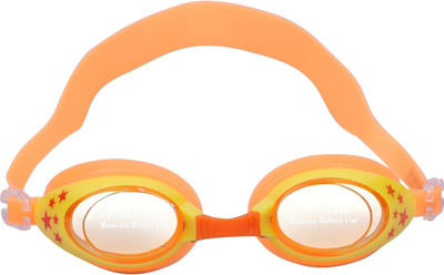 Strauss Kids Adjustable Anti-Fog Swimming Goggle| Unisex UV Protection/LeakProof Silicon Swimming Goggles(Orange, Yellow)