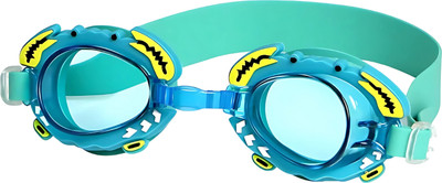 KARBD Swimming Goggles Crab Cartoon Design Universal Size for Kids 4 - 14 Yrs Swimming Goggles(Green)