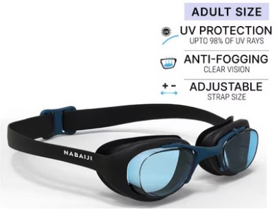 KRISSDIL NABAIJI Swimming Goggles Size L Xbase Clear Lenses Black By Decathlon Swimming Goggles(Black, Blue)