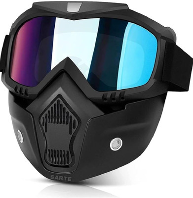 GJSHOP Motorcycle UV Protective Bike Goggle Face Mask With Detachable Mouth Filter Sports Goggles