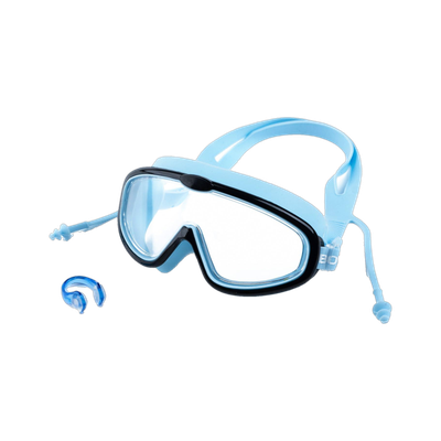 BOLDFIT Swimming Goggles for Kids UV Antifog Adjustable Strap Ear & Nose Plug Swimming Goggles(Blue)