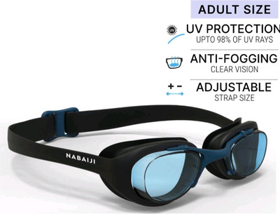 NSUN NABAIJI Adult Swimming Goggles Mens Womens UV protection Clear Lens Black Swimming Goggles