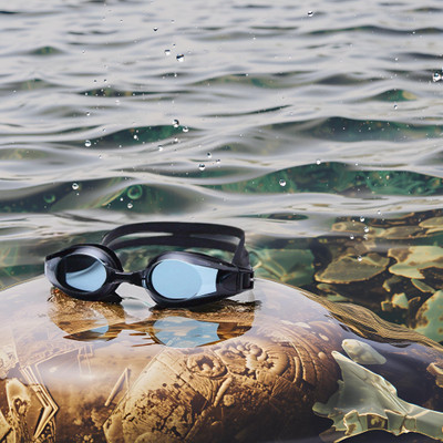 Sunnies Unisex Powered Swimming Goggles -7.00 Power with Anti-Fog (Black) Swimming Goggles(Black)