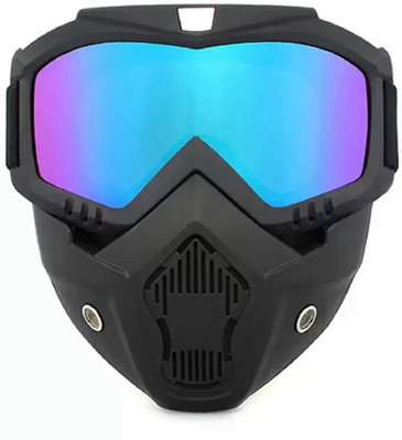 BANISTROKES goggle with detachable mask Running Goggles(Blue)