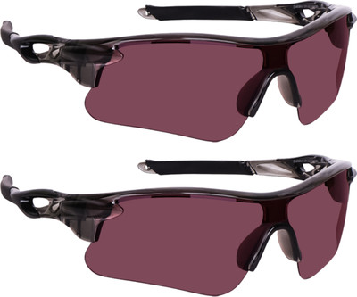 Crooks Polarized, UV Protection Cycling, Running, Sports Unisex Sunglasses (Free Size) Cricket Goggles(Red, Red)