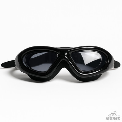 MOVEX Morex Premium Big Frame Wide-Vision Anti-Fog Swimming Goggles for Kids & Adults Swimming Goggles(Black)