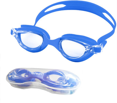 BIONFIT Swimming Goggles for Men and Women | Best for Kids, Girls & Boys, free size Swimming Goggles(Blue)