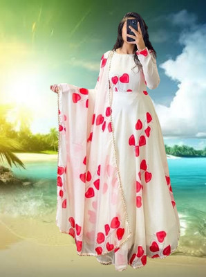 Pramukh Darshan Export Anarkali Gown(White)