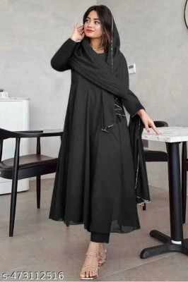 RIYAACLOTHING Anarkali Gown(Black)