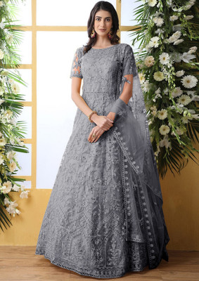 A To Z Cart Flared/A-line Gown(Grey)