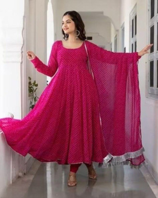 Vanray Fashion Anarkali Gown(Pink)