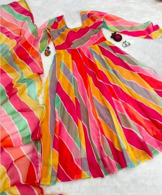 DM MART Flared/A-line Gown(Multicolor)