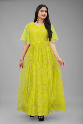 ENCLIQ Flared/A-line Gown(Yellow)