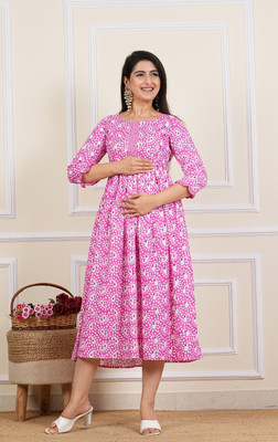 shri veer balaji enterprises Anarkali Gown(Pink)