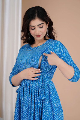 Murli Kurti Flared/A-line Gown(Blue)